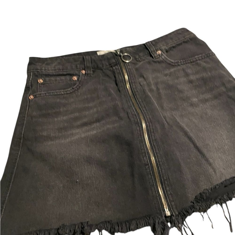 We the free black Denim Skirt with Zipper excellent condition great style